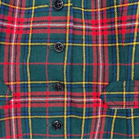 Vintage Pendleton Virgin Wool Red Green Plaid Holiday Festive Vest - Picture 6 of 15